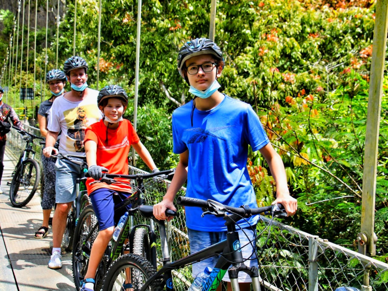 Downhill cycling from Kintamani toward Ubud