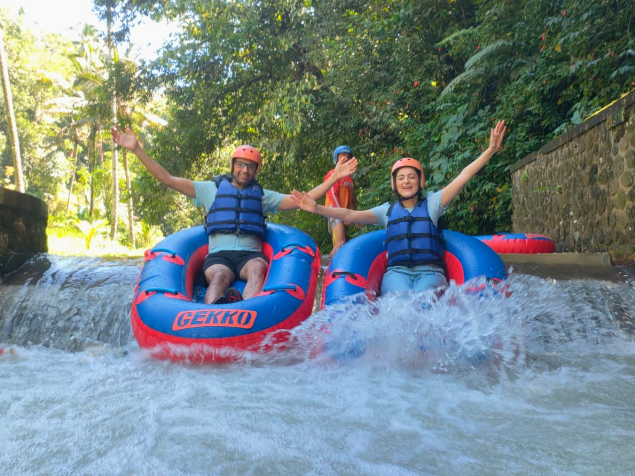Ubud river tubing through Bali jungle scenery